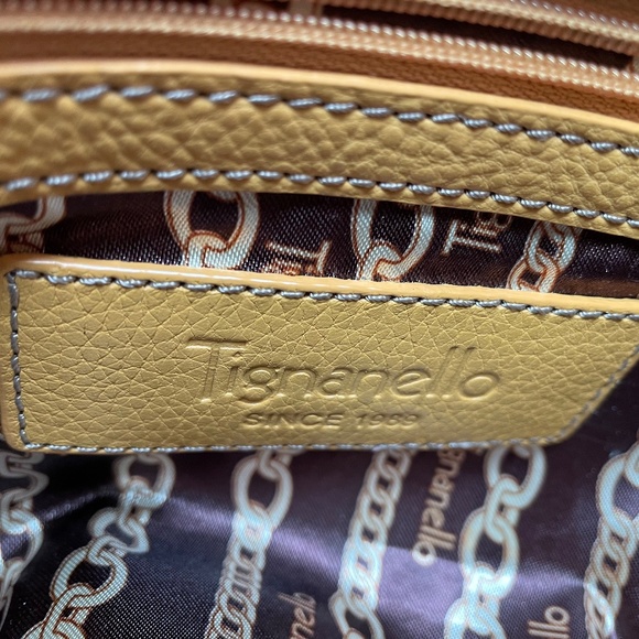 EUC TIGNANELLO DOUBLE HANDLE PEBBLED LEATHER SHOULDER BAG - CAMEL COLOR - Picture 5 of 6